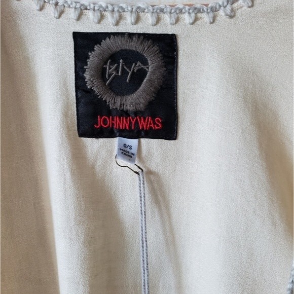 Johnny Was Aro Linen Cotton Fringed Poncho Wrap Boho Inspired One Size - Picture 7 of 11